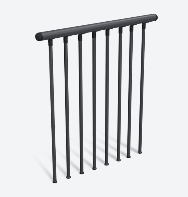 Parapetto antracite per scale a chiocciola DELTA Black
