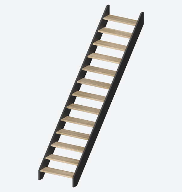 Scala in legno LIVERPOOL Black, RAL 9005