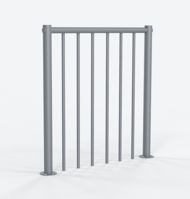 Parapetto in metallo per scale a chiocciola Grey, RAL 9006