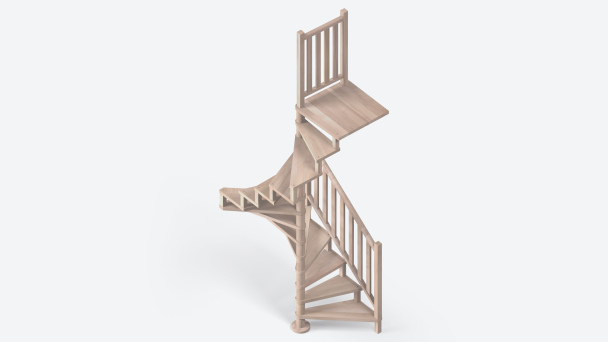 Wooden Spiral staircase SQUARE LUXE beech 