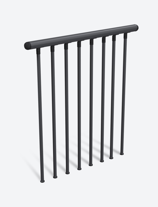 Parapetto antracite per scale a chiocciola DELTA Black