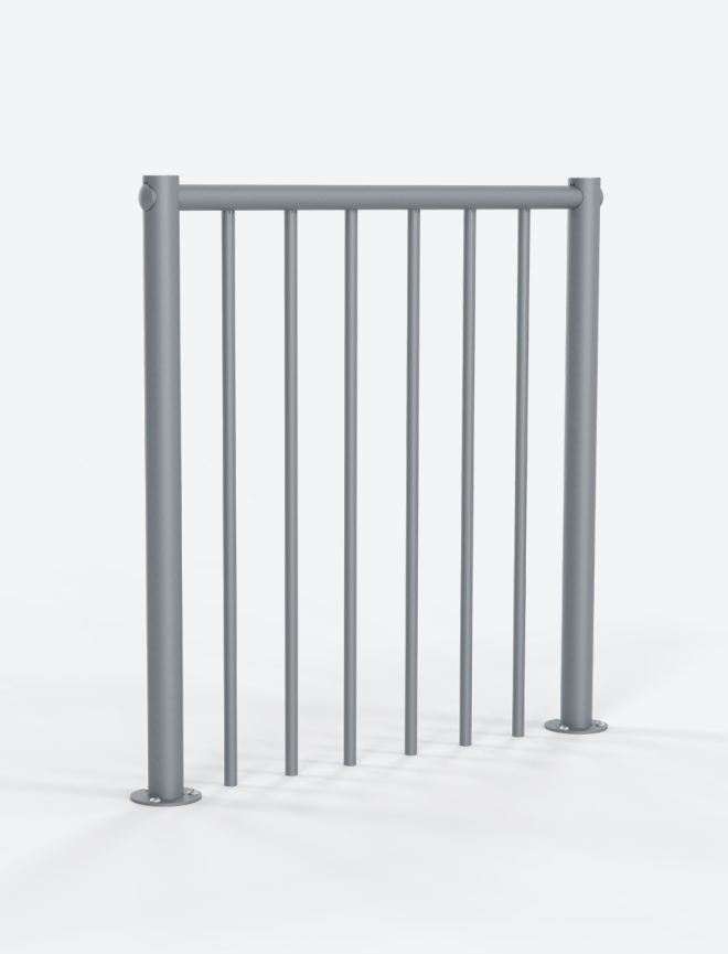 Parapetto in metallo per scale a chiocciola Grey, RAL 9006