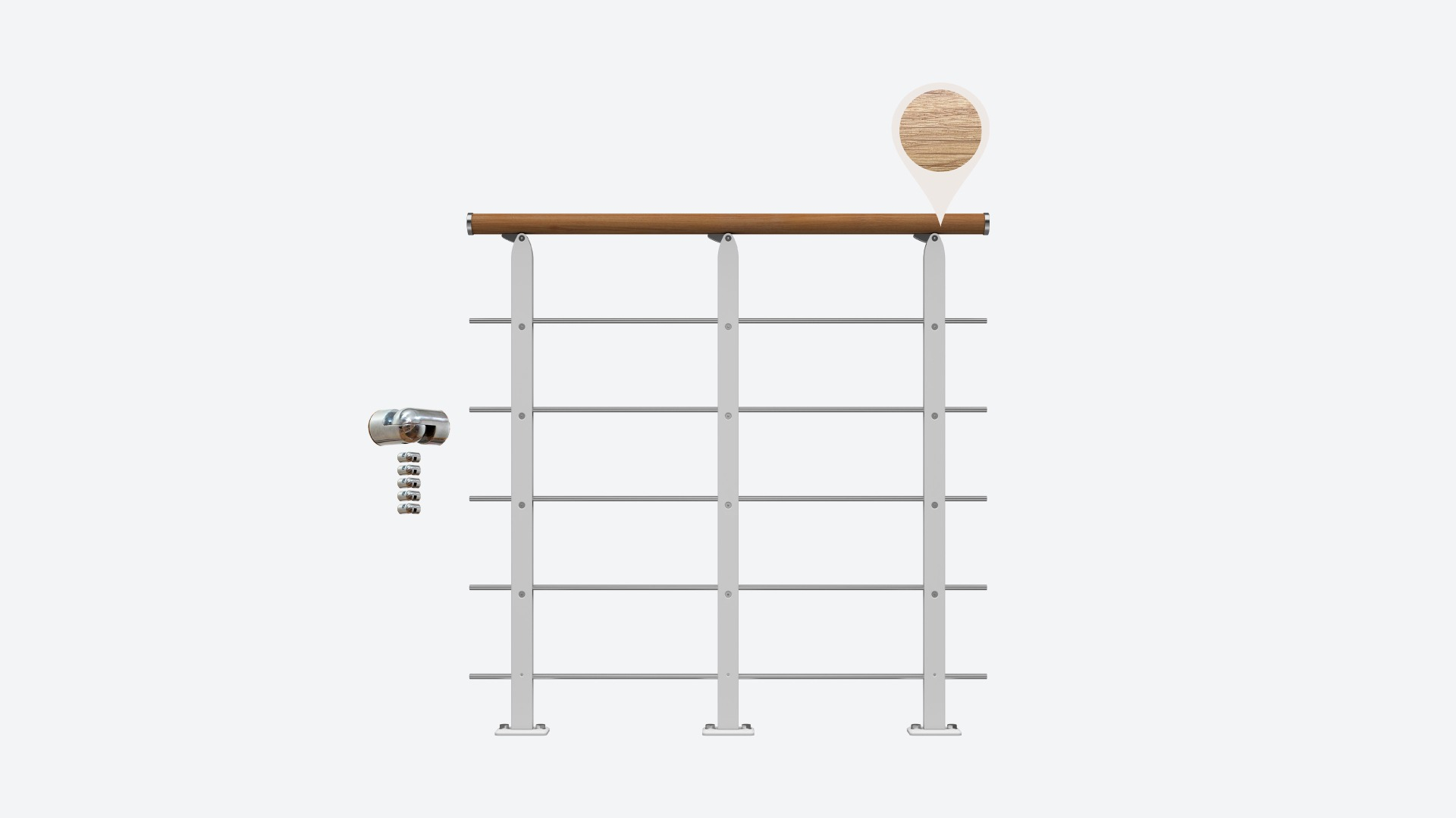 Landing banister DESIGN White RAL 9016