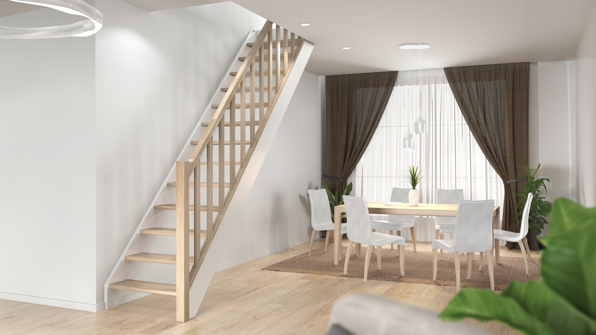 Wooden staircase HELSINKI White