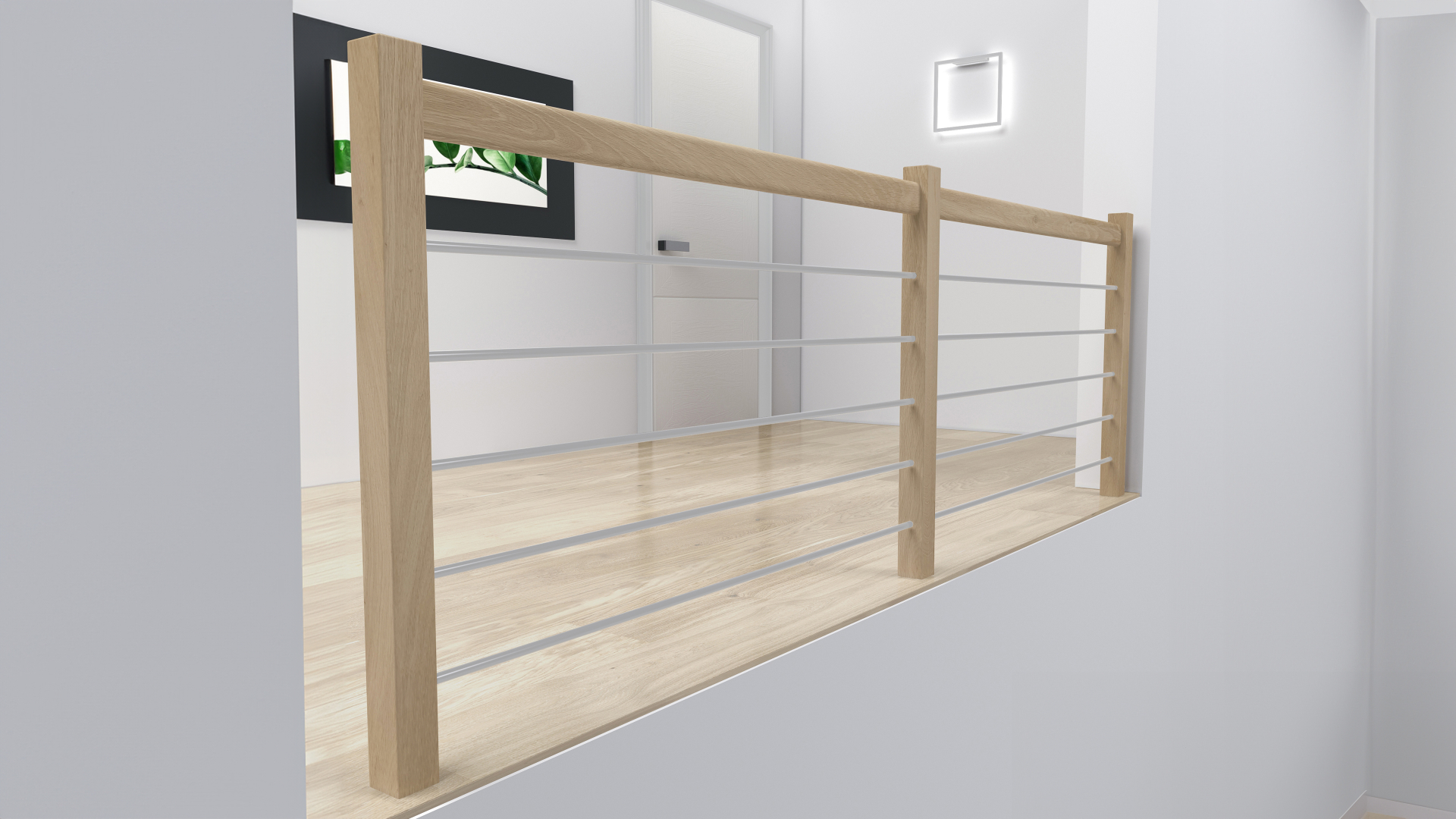 Landing banister HELSINKI white