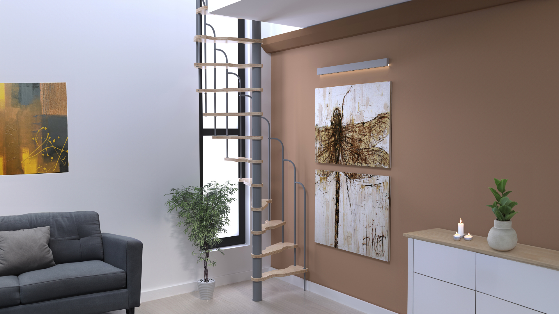Space saving KRONOS Grey metallic
