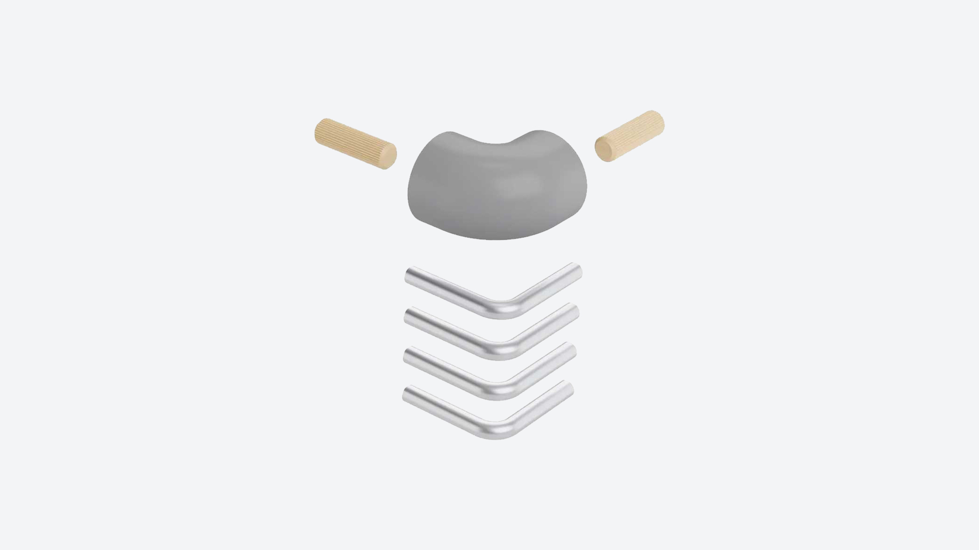 Corner kit for landing banister BOSTON Pearl grey