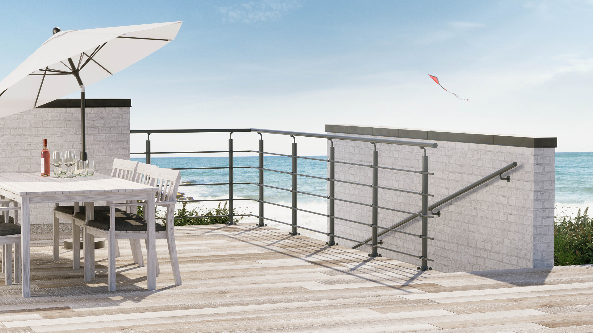 Balustrade kit NEW RONDO RAL 7016 Anthracite, RAL 7016