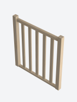 Landing banister with moulded balusters (A) 