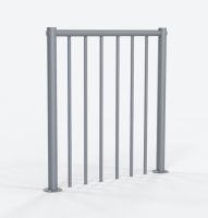 Parapetto in metallo per scale a chiocciola Grey, RAL 9006
