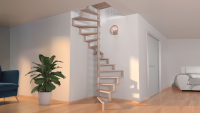 Wooden Spiral staircase SQUARE LUXE beech 