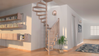 Wooden Spiral staircase SQUARE LUXE beech 