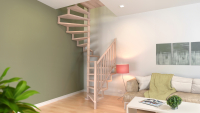Wooden Spiral staircase SQUARE LUXE beech 