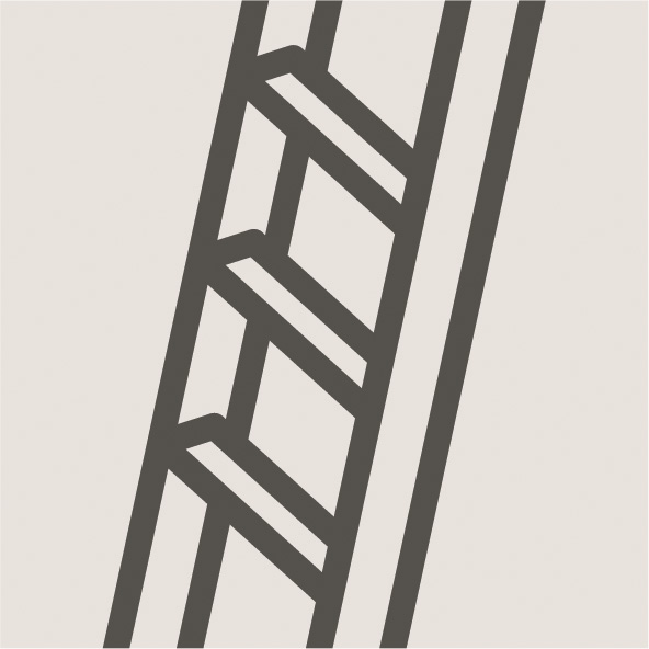 Icona di una scala, che rappresenta l'ispezione o la manutenzione della scala.