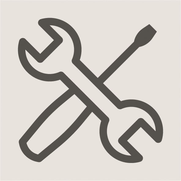 Icona di una chiave inglese e un cacciavite incrociati, che rappresentano gli strumenti e i materiali necessari per l'installazione.