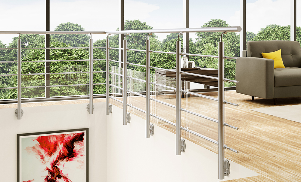 Parapetto NEW RONDO: alluminio durevole, resistente ai raggi UV, manutenzione ridotta, kit modulari.