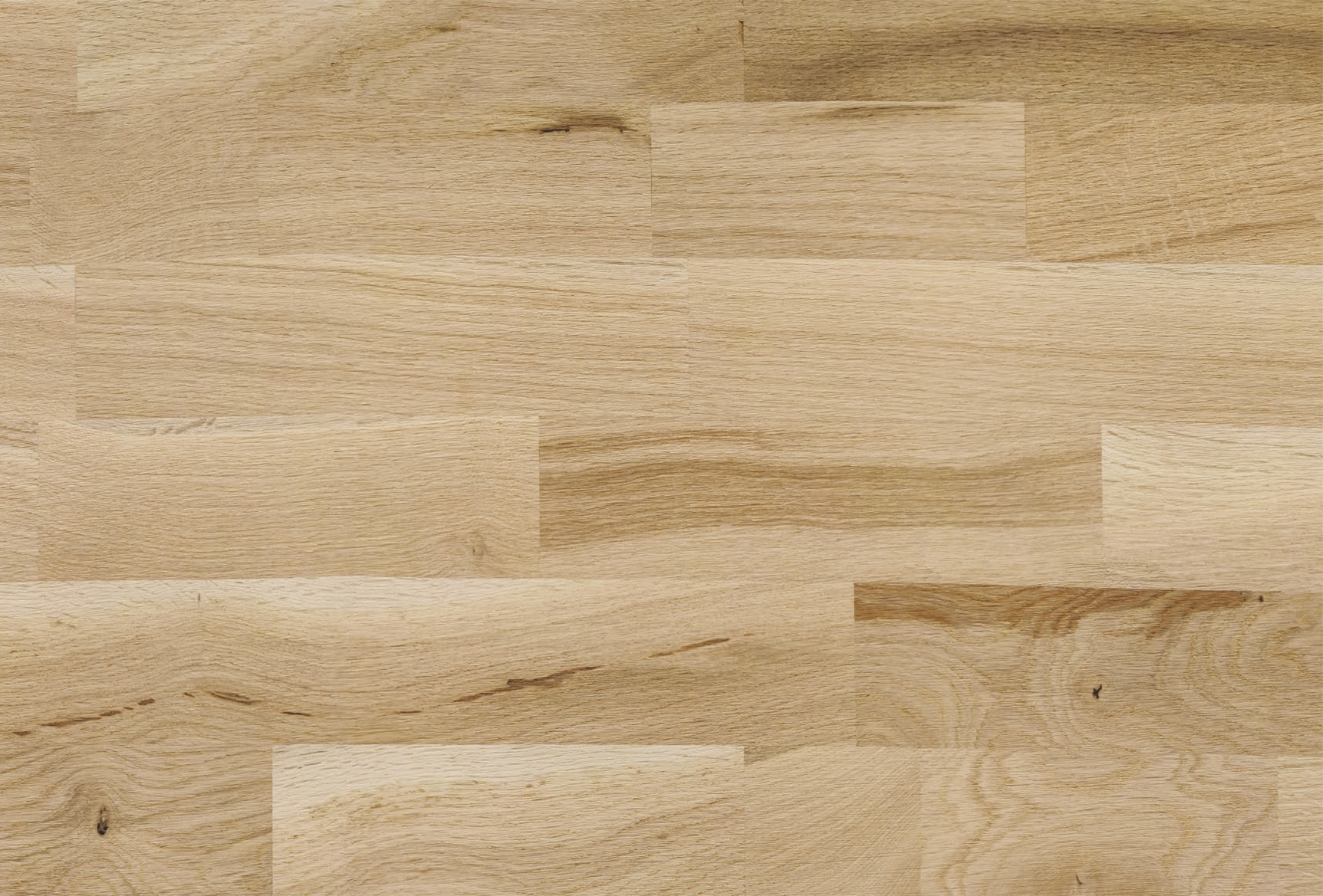 Immagine di un pannello in legno di rovere stratificato con giunzioni a tenone e mortasa etichettato "Essential", con un motivo a blocchi semplice e uno spessore di 30 e 38 mm.